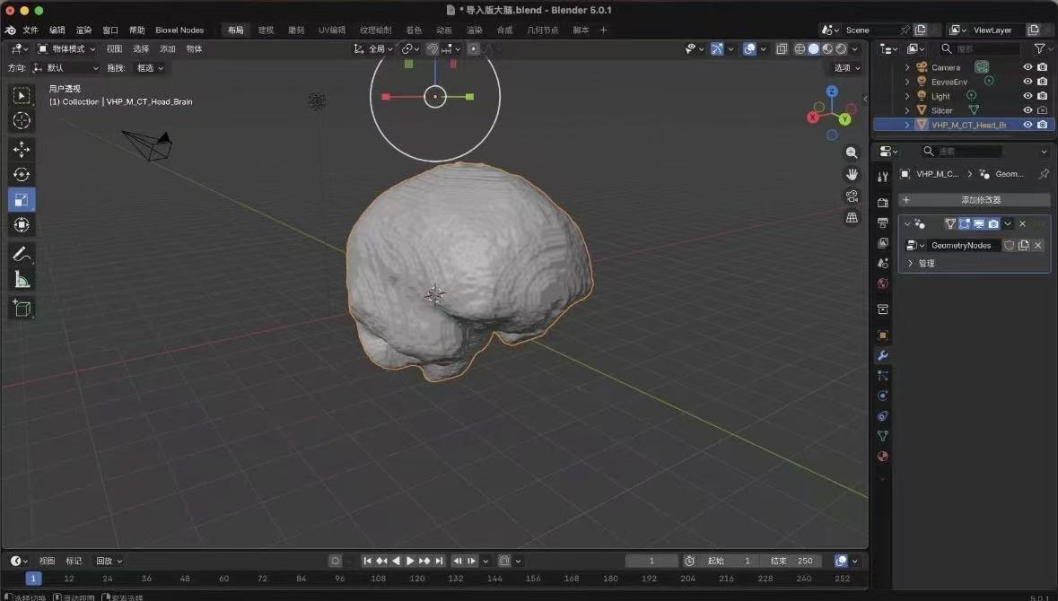 CT scan data in Blender